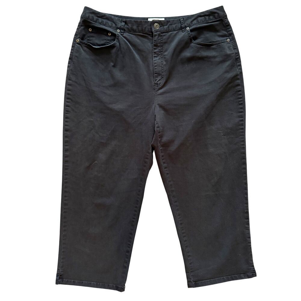 Talbots Capri Pants Women's Sz 16 Black Crop Casual Everyday Basic Capsule